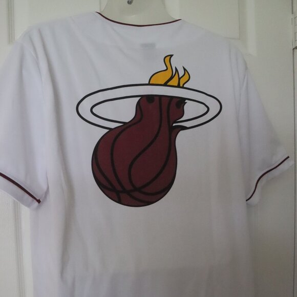 NWT Miami Heat Button Down Jersey White XL Unisex - Picture 3 of 5